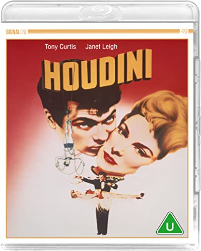 Houdini" Blu-ray cover featuring Tony Curtis and Janet Leigh in a red design.