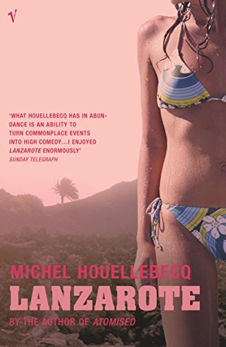 Book cover featuring a woman in a bikini against a pink-tinted volcanic landscape.