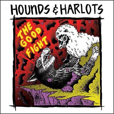 Album cover: a white wolf attacking a black panther in illustrated style.