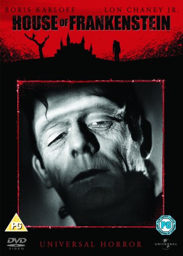 DVD cover for "House of Frankenstein" featuring a black-and-white image of Frankenstein's monster.