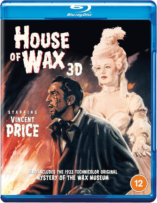 “House of Wax 3D” Blu-ray cover featuring Vincent Price and a wax figure.
