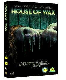 House of Wax" DVD cover featuring a figure seemingly made of dripping wax.