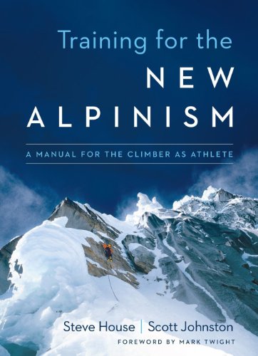 Book cover with snowy mountain range and a climber ascending.