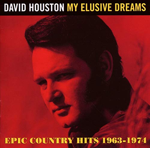 CD cover featuring a red-tinted portrait of David Houston with yellow text overlay.