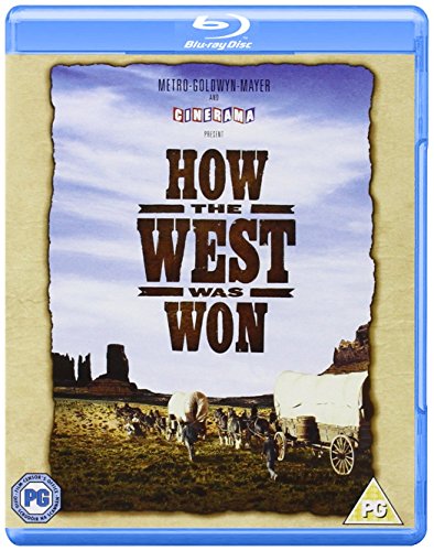 Blu-ray cover for How The West Was Won featuring covered wagons in a landscape.