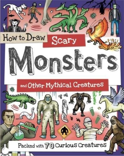 Book cover featuring hand-drawn illustrations of monsters and mythical creatures.