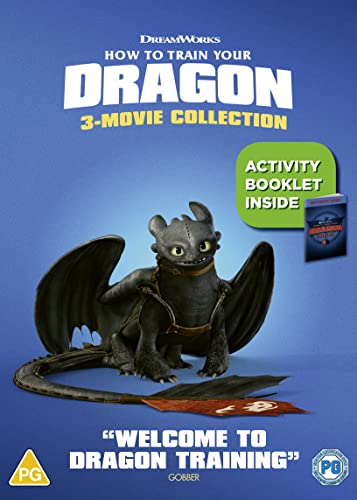 How to Train Your Dragon 3-movie collection DVD cover featuring Toothless the dragon.