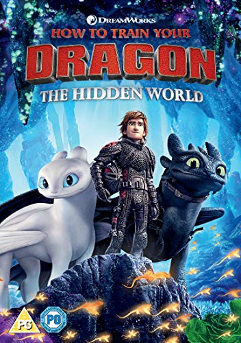 Hiccup riding Toothless the black dragon on the How to Train Your Dragon DVD cover.