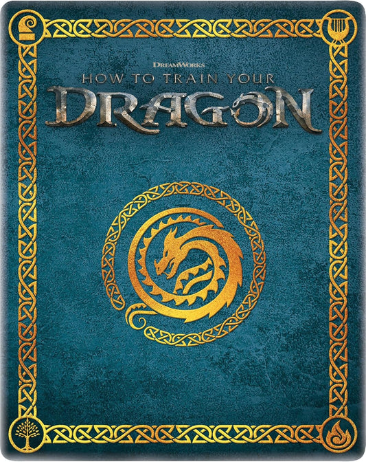 “How to Train Your Dragon” steelbook cover with a dragon emblem.