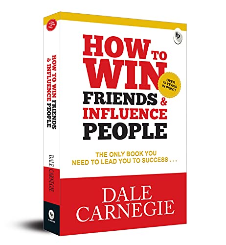 Red book cover with white text: "How to Win Friends & Influence People.