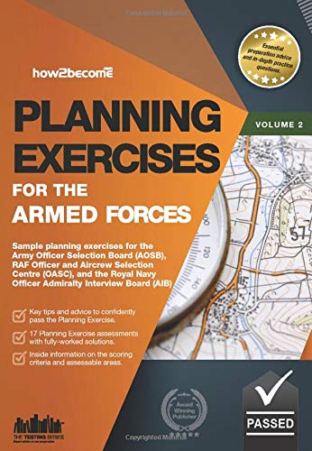 Book cover with title "Planning Exercises For The Armed Forces" and map imagery.