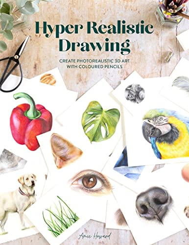 Book cover showcasing hyperrealistic coloured pencil drawings of nature and animals.