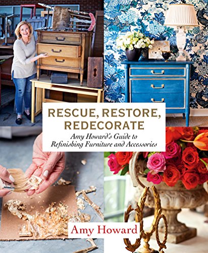 Book cover featuring furniture restoration before-and-after images and floral arrangements.
