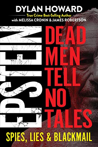 Book cover: "Epstein: Dead Men Tell No Tales" with a shadowed face.