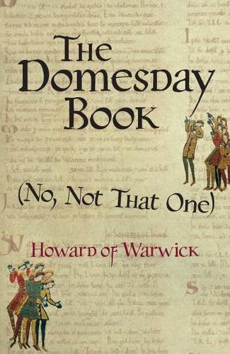 Book cover with title "The Domesday Book" and illustration of figures.