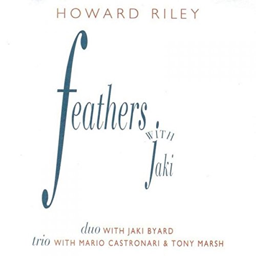 CD cover for "Feathers with Jaki" by Howard Riley, blue text on white.