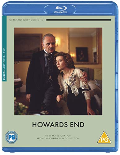 Blu-ray cover for "Howard's End" featuring a couple in a stately room.