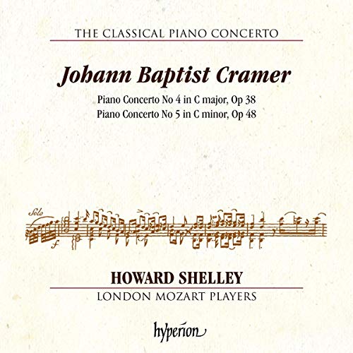 Cream-colored album cover with musical notes and text describing a classical piano concerto.