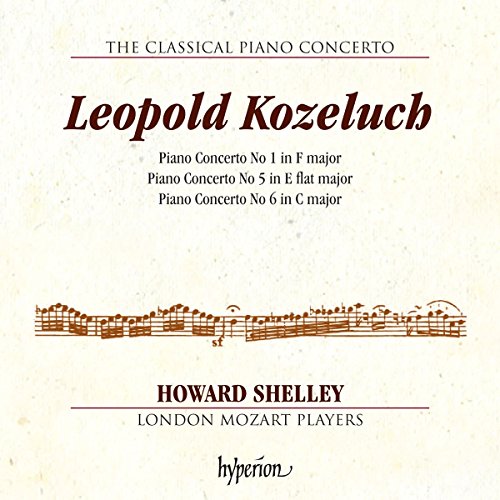 CD cover for Kozeluch piano concertos with musical staff illustration.