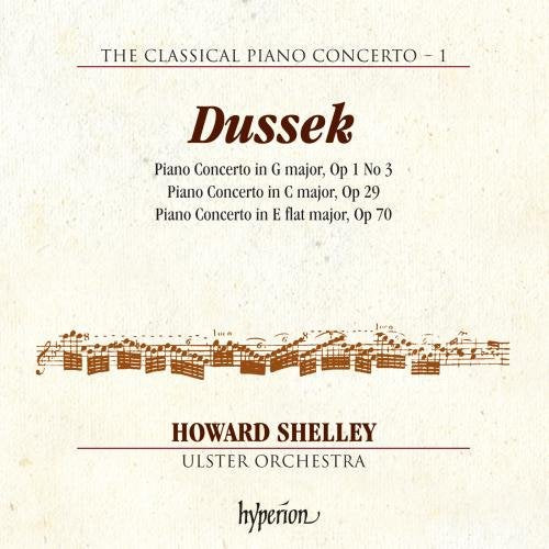 CD cover for Dussek piano concertos performed by Howard Shelley and Ulster Orchestra.