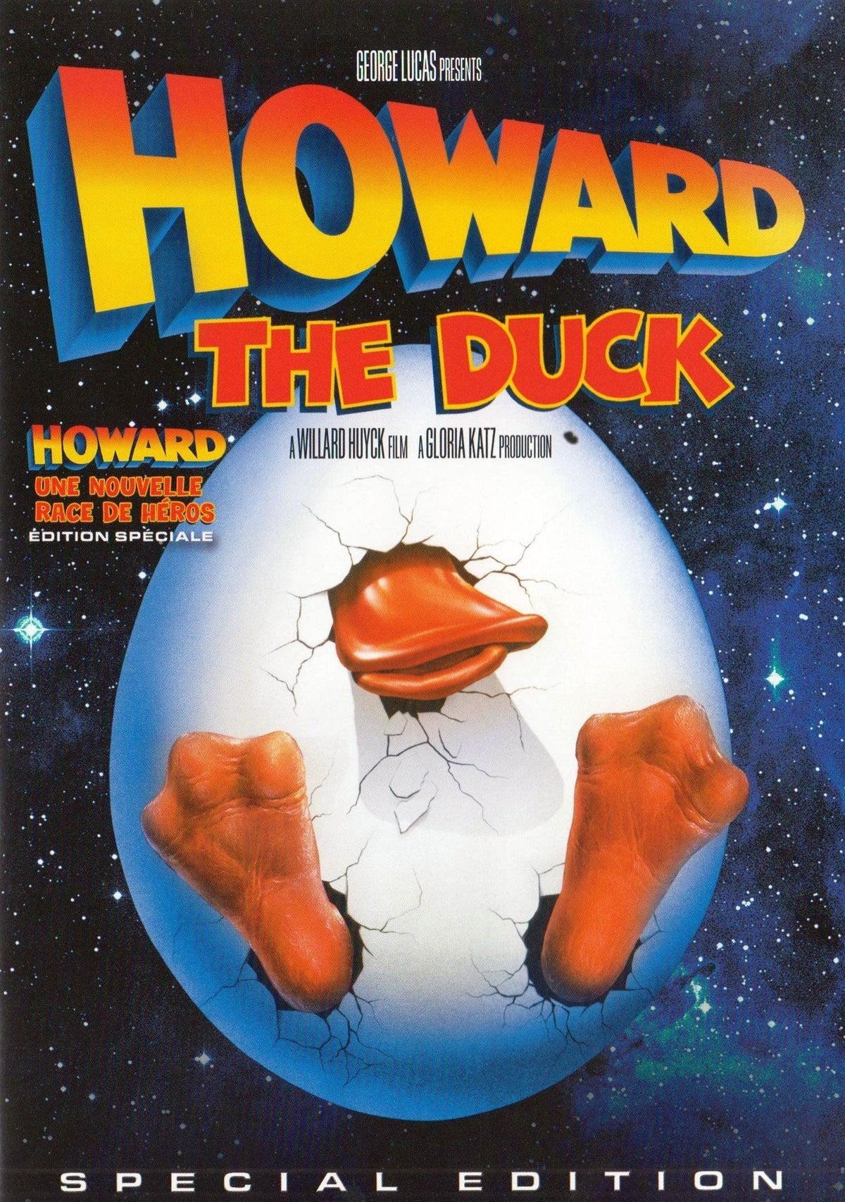 Howard The Duck" DVD cover: duckling hatching from a cracked egg.