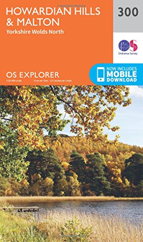 Ordnance Survey Explorer map 300 of Howardian Hills and Malton, Yorkshire.