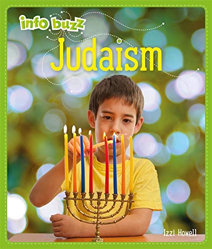 Book cover: "Judaism" featuring a boy lighting Hanukkah candles.