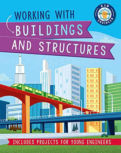 Book cover with illustrations of buildings, a train, and a bridge.