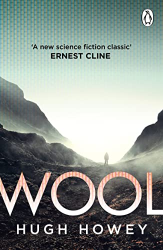 Book cover for "Wool" by Hugh Howey, featuring a lone figure in a landscape.