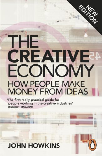 Book cover for The Creative Economy by John Howkins with a blurred urban background.
