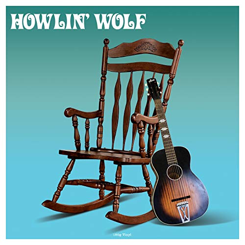A wooden rocking chair and acoustic guitar against a teal background with album text.