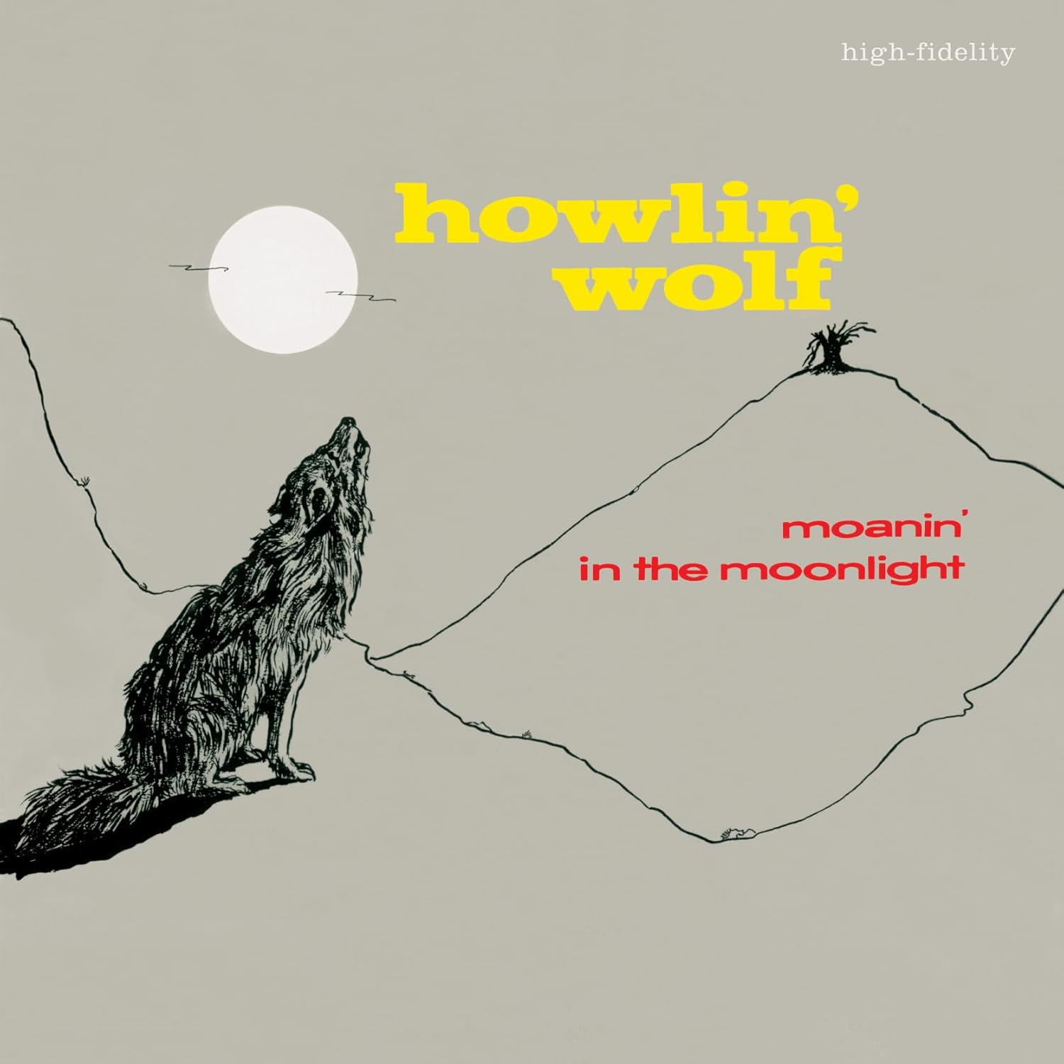 Howlin’ Wolf album cover: a howling wolf under a full moon.