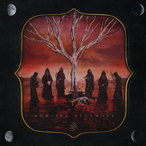 CD cover: bare tree, hooded figures, and a dog in a red landscape.