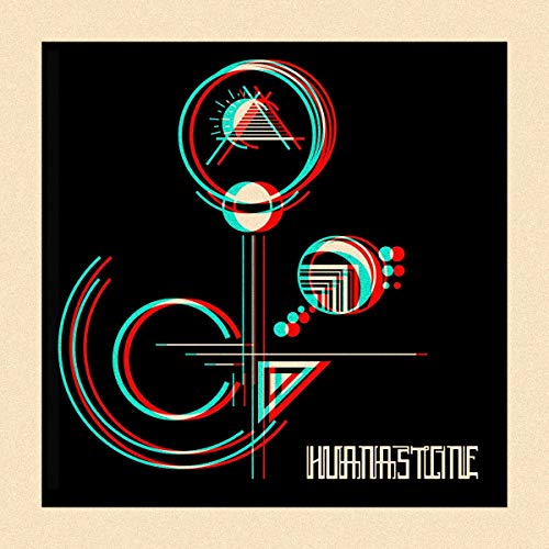 CD cover with abstract red and blue geometric shapes on black.