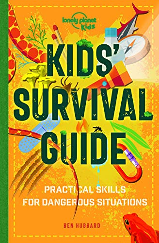 Book cover: "Kids' Survival Guide" with illustrations of wildlife and tools.