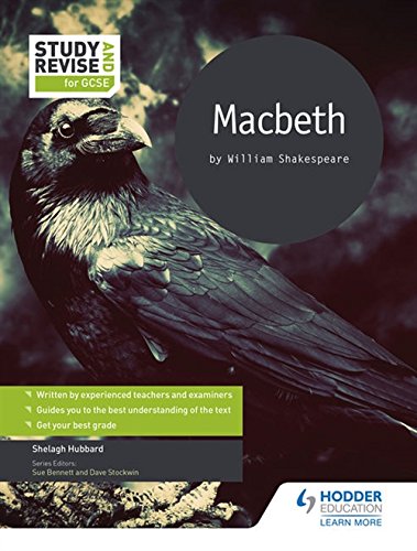 GCSE Macbeth study guide cover with a raven illustration.