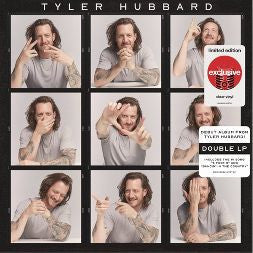 Tyler Hubbard album cover with nine photos of the artist and a red sticker.