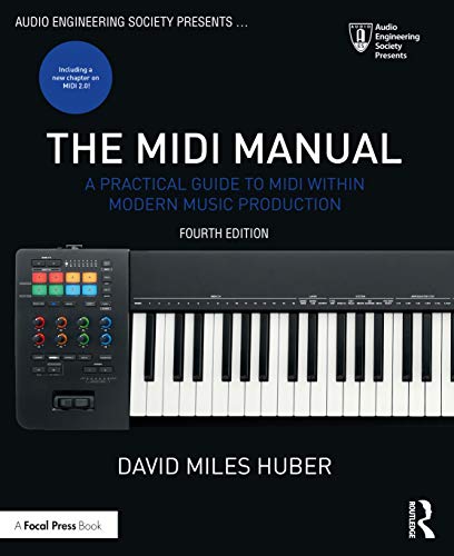 Book cover: "The MIDI Manual" with a MIDI keyboard and controls.