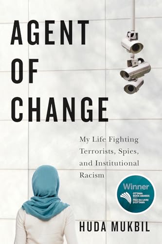 Book cover: “Agent of Change” by Huda Mukbil, featuring a veiled figure.