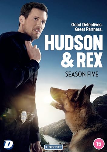 A man and a German Shepherd dog face each other on the Hudson and Rex cover.