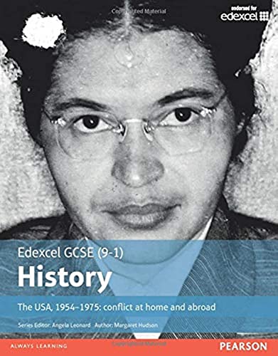 Black and white portrait of Rosa Parks on an Edexcel GCSE History textbook cover.