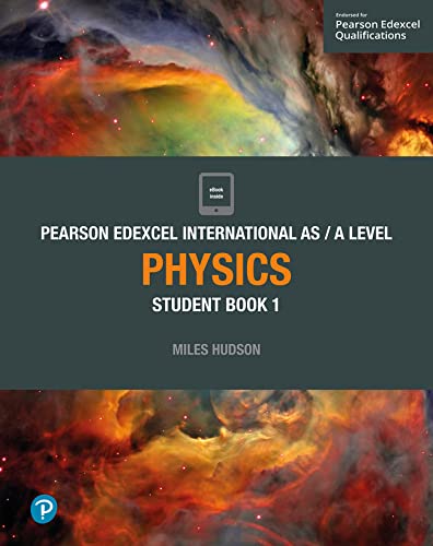 Physics textbook cover with nebula image, title, and author Miles Hudson.
