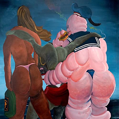 Album cover for Hudson Mohawke’s “Cry Sugar” featuring surrealist figures.
