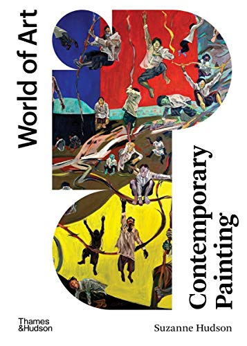Book cover featuring a colorful painting of figures climbing and jumping on abstract lines.