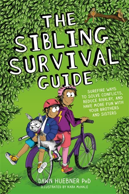 Book cover with illustrated children, a dog, and a bicycle on green foliage.