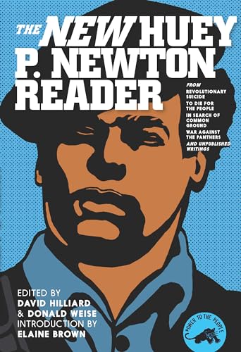 Book cover featuring a portrait of Huey P. Newton in halftone style.