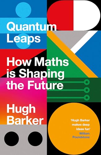 Book cover for Quantum Leaps by Hugh Barker featuring colorful geometric shapes and text.