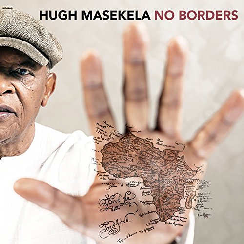 CD cover featuring Hugh Masekela and a map of Africa on a hand.
