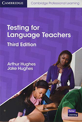 Book cover: “Testing for Language Teachers” with teacher and students.