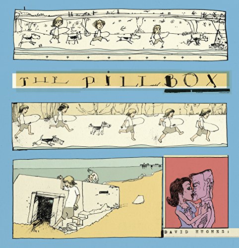 Book cover: "The Pillbox" with sketched scenes of people and dogs.